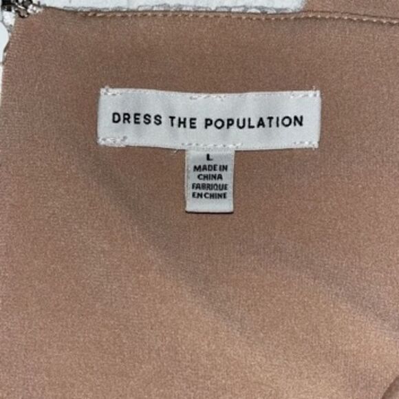 DRESS THE POPULATION Nicole Lace Sheath Dress - Off White - Picture 6 of 6